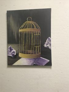painting of a birdcage 