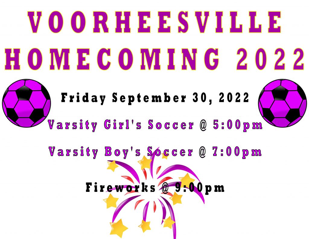 Homecoming Weekend schedule - Sept. 30 and Oct. 1 - Voorheesville