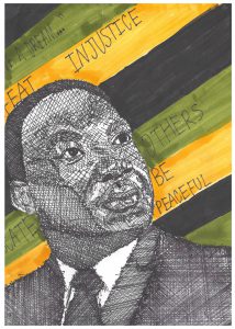 High school art work depicting Martin Luther King, Jr.