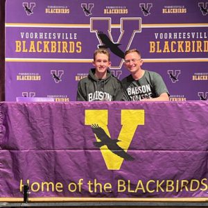 Two people at home of the blackbirds table