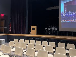 Empty stage and podium