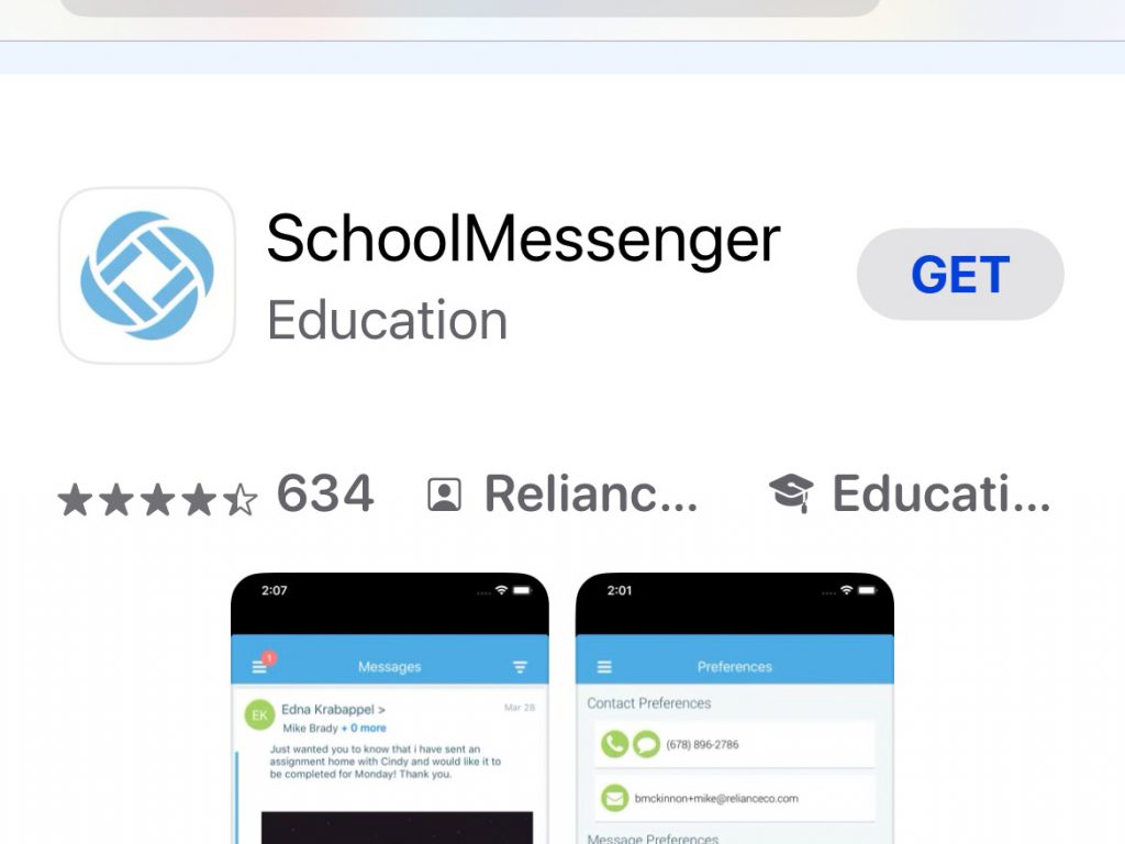 Example of the SchoolMessenger app logo