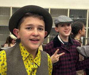 Boys in costume for Mary Poppins, Jr.